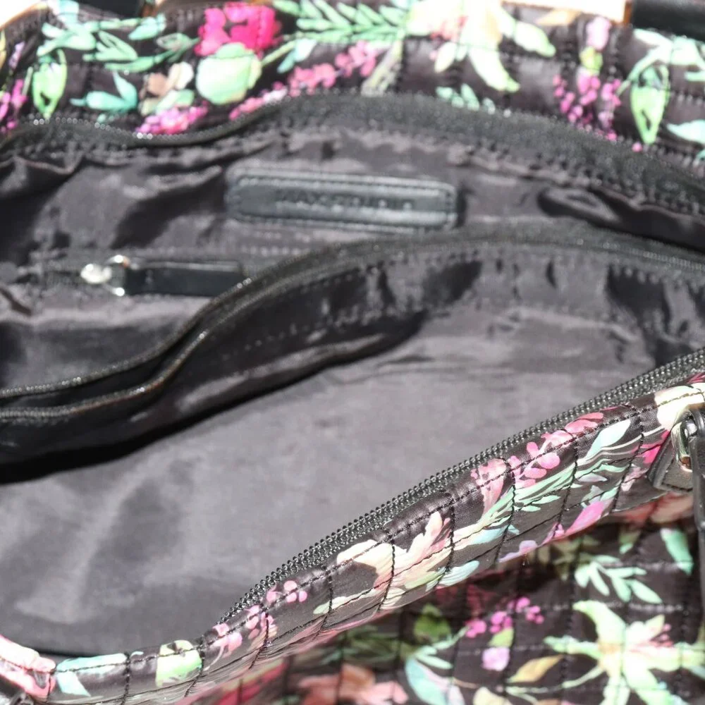 🌺 Max Studio Floral Quilted Tote · 12x14